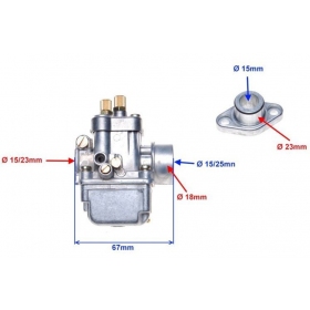 CARBURETOR ASSY SIMSON BING 17/15/1101 - 75km/h