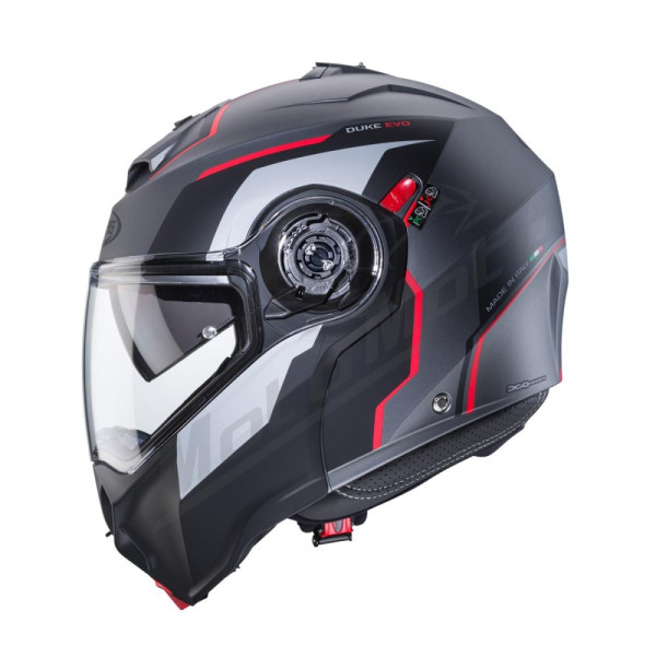 Atverčiamas šalmas Caberg Duke Evo Move Juoda/Pilka