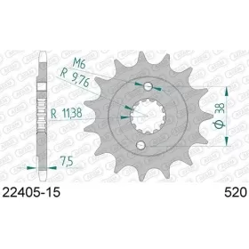 AFAM plieninė standartinė priekinė žvaigždutė 22405 520 13-15 dantukų KAWASAKI KFX / SUZUKI LT-Z 400-450cc 03-18