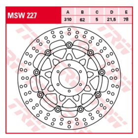 TRW Front Brake Disc HONDA CBR 900RR FIREBLADE 98-99