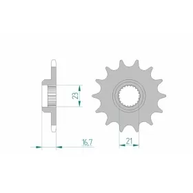 AFAM plieninė standartinė priekinė žvaigždutė 21506 - 520 15-16 dantukų YAMAHA XJ 600 84-02