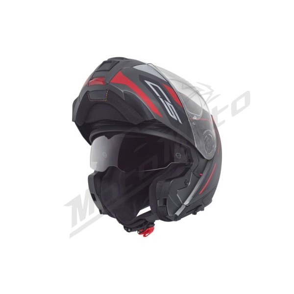 Atverčiamas šalmas Schuberth C5 Omega Juoda / Raudona