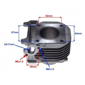 Cylinder kit MaxTuned YAMAHA AC 125cc / Ø51.50 / PIN Ø13 4T