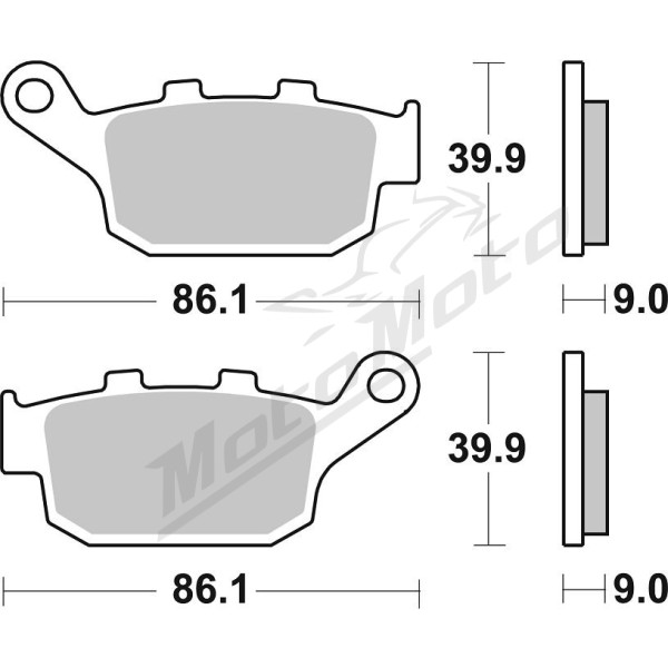SBS "HF Street" 881HF keraminės organinės stabdžių trinkelės Honda / Kawasaki / Suzuki 250-1100cc 09-24