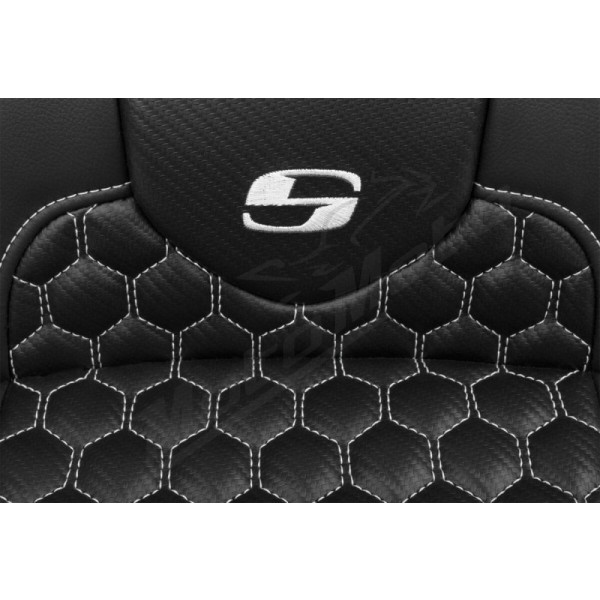 SADDLEMEN Roadsofa Honeycomb  Extended Seat White With Backrest Harley Davidson FLHX / FLTRX / FLHXU / FLTRXSE 1923-1977 23-25 
