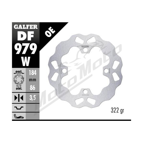 GALFER Rear brake disc Yamaha YXR 700 2008