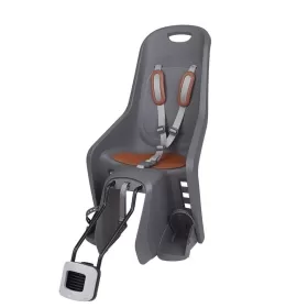 POLISPORT Bubbly Maxi Plus FF 29" Rear Child Bike Seat Frame Mounting - Charcoal Grey/Brown