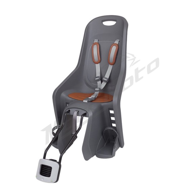 POLISPORT Bubbly Maxi Plus FF 29" Rear Child Bike Seat Frame Mounting - Charcoal Grey/Brown