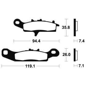TECNIUM MX/ATV Sintered Metal Brake pads MO298 Kawasaki KFX / KVF 450/700 02-14