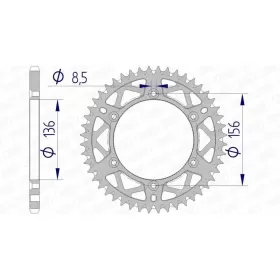 AFAM Aluminium Ultra-Light Self-Cleaning Rear Sprocket 15206 - 520 48-52 teeth BETA / HUSQVARNA / SUZUKI / GAS GAS / SHERCO 125-610cc 80-22