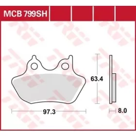 TRW SH Series Sindered Rear Brake Pads Harley Davidson FLHR / FLSTC / FLSTN / FXSTB 1450-1800cc 06-08