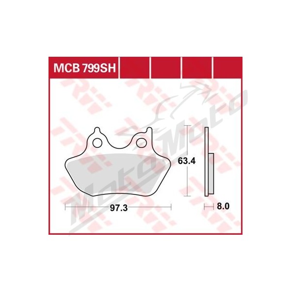 TRW SH Series Sindered Rear Brake Pads Harley Davidson FLHR / FLSTC / FLSTN / FXSTB 1450-1800cc 06-08