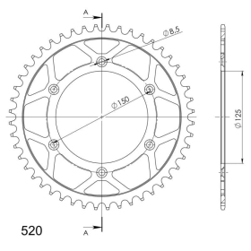 Supersprox Steel Rear sprocket 520 48T gasGas / Husaberg / KTM 125-600cc 91-23