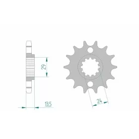 AFAM Steel Standard Front Sprocket 24801 - 630 15 teeth ​​​​​​​KAWASAKI GPZ / Z 1000-1100cc 81-85