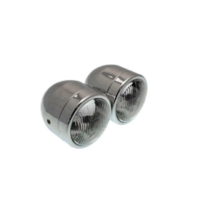MaxTuned Twin Chromed Headlight Universal Ø90mm 