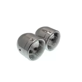 MaxTuned Twin Chromed Headlight Universal Ø90mm 