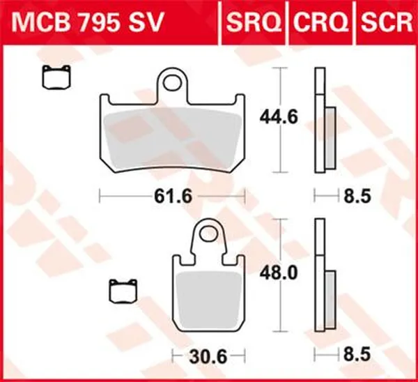 TRW CRQ Series Carbon Race Brake Pads Yamaha MT / VMX / YZF-R 1000-1700cc 07-16