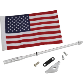 SHOW CHROME Folding Flag Pole with US Flag Honda GL 1800 18-20