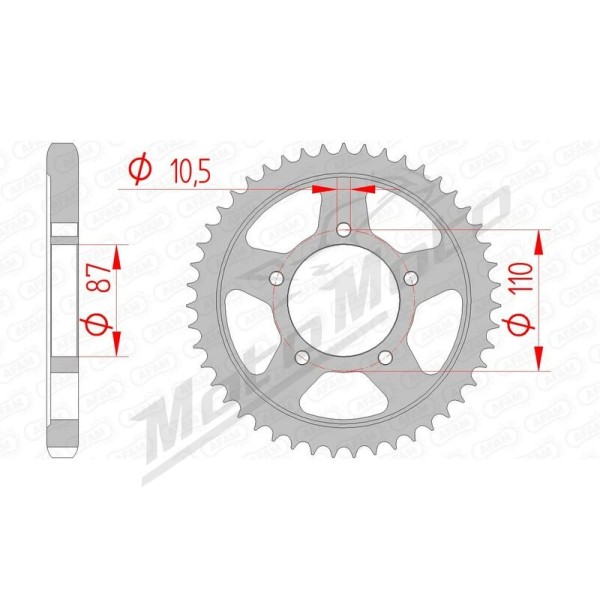 AFAM Steel Standard Rear Sprocket 530 42-48 teeth