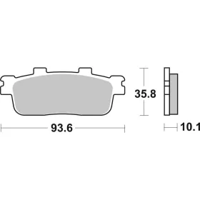 SBS Street 201CT Scooter Carbon Tech Organic Brake Pads Rear Daelim / Peugeot / SYM / TGB 125-300 07-20