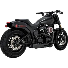 VANCE & HINES 2-into-1 Hi-Output Short Exhaust System Black Harley Davidson FXST / FXFBS / FXBBS / FLHC / FLDE 1750-1923cc 18-24