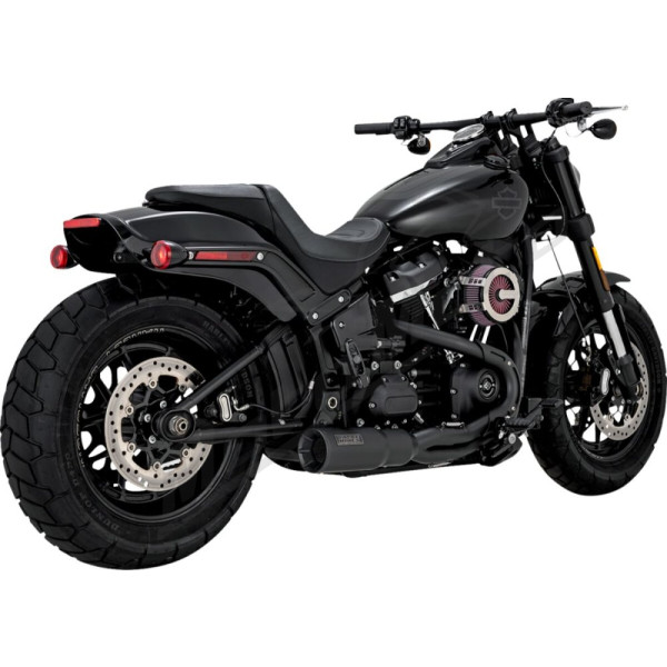 VANCE & HINES 2-into-1 Hi-Output Short Exhaust System Black Harley Davidson FXST / FXFBS / FXBBS / FLHC / FLDE 1750-1923cc 18-24