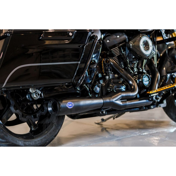 S&S CYCLE 2-into-1 Diamondback Exhaust System Harley Davidson FLH / FLHFB / FLHR / FLHRC 1750-1977cc 17-23
