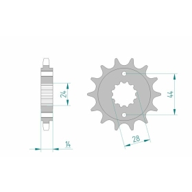 AFAM Steel Standard Front Sprocket 20614 - 525 HONDA VT 750 1997-2013