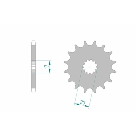 AFAM Steel Standard Front Sprocket 94118 - 428 12-14 teeth APRILIA / BETA / HM / RIEJU / YAMAHA / CAGIVA / PEUGEOT 50CC 87-25