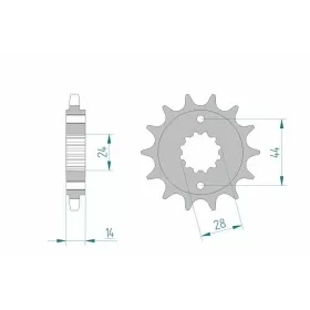 AFAM plieninė priekinė žvaigždutė 20614 - 525 HONDA VT 750 1997-2013