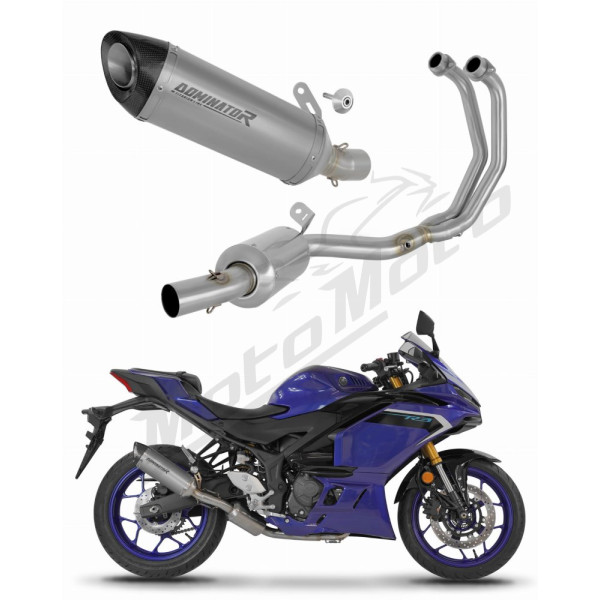 Yamaha YZF-R3 2019-2024 Dominator Full Exhaust System EX Collector Silencer Titanium HP8 + dB killer