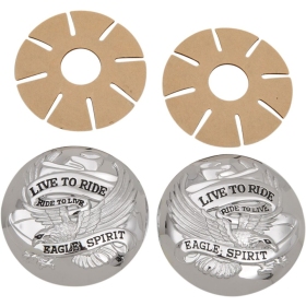 DRAG SPECIALTIES "Live to Ride" Gas Cap Covers Harley Davidson FLD / FLHR / FLHRC / FLHRCI / FLHRI 1450-1800cc 99-17