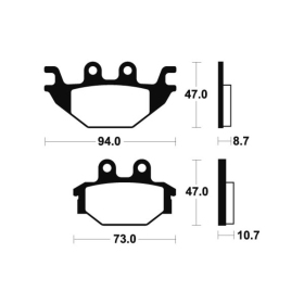 TECNIUM MX/ATV Sintered Metal Brake pads MO310 Adly / Arctic Cat / Can Am / Cectek / Kawasaki / Kymco / SYM / TGB 250-600cc 03-24