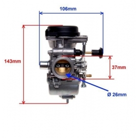 Karbiuratorius (įmaunamas) MOTOROLERIO / ATV / CROSS 125-150cc 4T