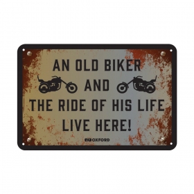 Oxford Garage Metal Sign: THE RIDE OF HIS LIFE LIVE HERE