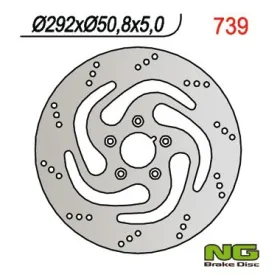 NG BRAKES Front Fixed Brake Disc 292mm Harley Davidson Dyna / Softail 883-1450cc 84-99