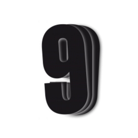 Blackbird Race Numbers Black - pack of 3 cm.13X7 #9