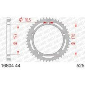 AFAM Steel Standard Rear Sprocket 525 44 teeth KAWASAKI NINJA 1000 15-25