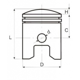 Stūmoklis HONDA/ KEEWAY (51mm aukščio) PIN Ø12 Ø40/ 40,25/ 40,50/ 40,75/ 41/ 45