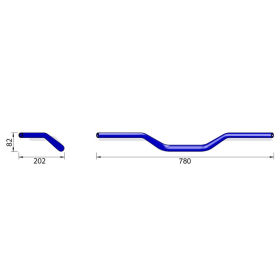 HIGHSIDER Pro X-Bar XB3 Vairas 779mm BMW / Triumph / Yamaha / Honda / Suzuki 700-1200 04-26