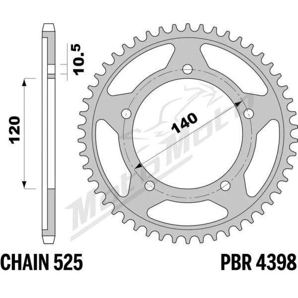 JT/PBR Grandinės komplektas sustiprintas 525Z3 17/45 Suzuki GSX-R 750 06-10