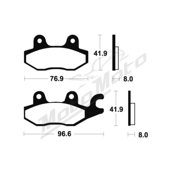 TECNIUM MX/ATV Sintered Metal Brake pads MO138 Kawasaki / Arctic Cat / Suzuki / CF Moto / Yamaha 90/800 93-23