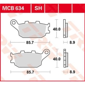 TRW SH Series Sindered Rear Brake Pads Honda / Kawasaki / Suzuki / Yamaha 250-1250cc 91->