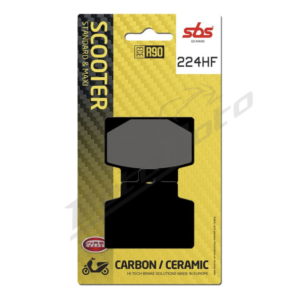SBS 224HF HF Street Ceramic Organic Brake Pads Piaggio MP3 300cc 14-18