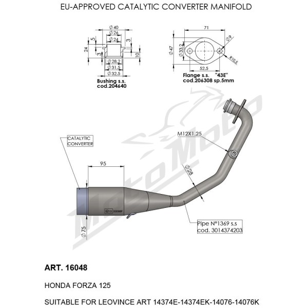 LEOVINCE Catalytic Converter HONDA NSS 125 21-24