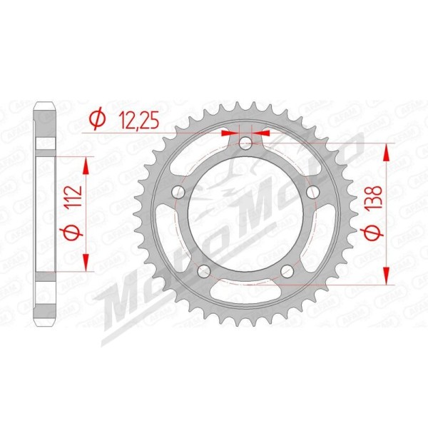 AFAM Steel Standard Rear Sprocket 530 39-45 teeth