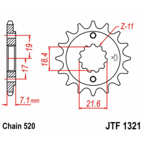 JT Grandinės komplektas sustiprintas 520X1R3 13/48 Honda XR 250R 96-04