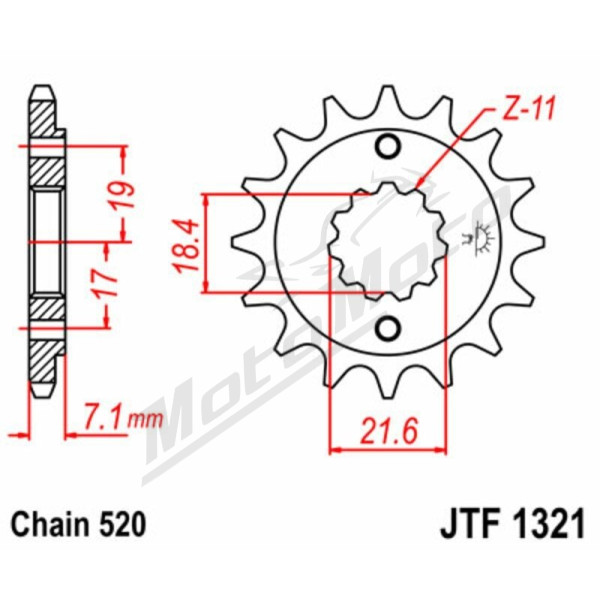 JT Grandinės komplektas sustiprintas 520X1R3 13/48 Honda XR 250R 96-04