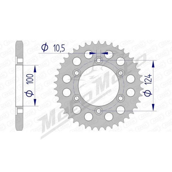 AFAM aliumininė galinė žvaigždė 525 37-43 dantukų DUCATI SPORT TOURING / GT 916-1000cc 98-10
