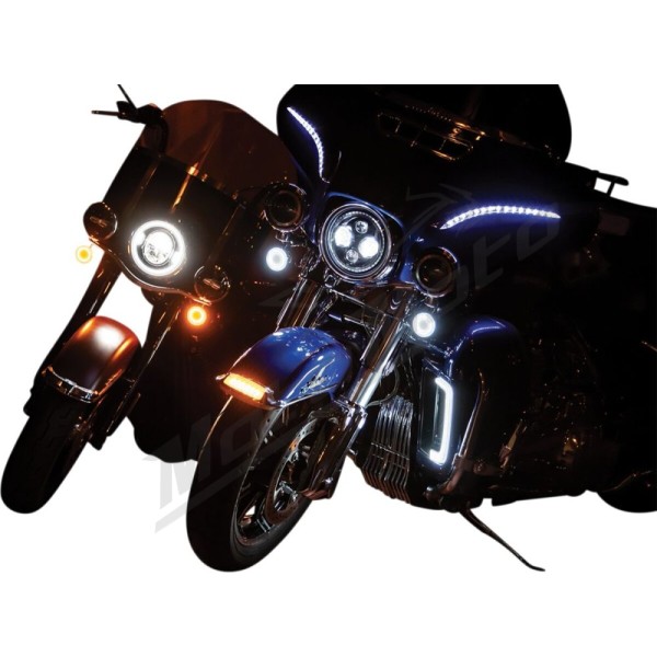 KURYAKYN LED posūkio lemputės su lęšiukais oranžiniai Harley Davidson FLD / FLHC / FLHTK / FLHX / FLSL / XL / XR 883/1923 00-24